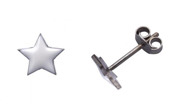 Orecchini Prega&Ama in argento925 stella smaltata bianca cod.63112