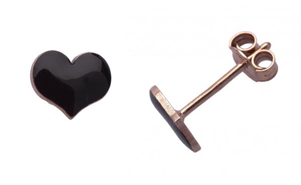 Orecchini Prega&Ama in argento925 cuore smaltato nero cod.63109 ROSE'