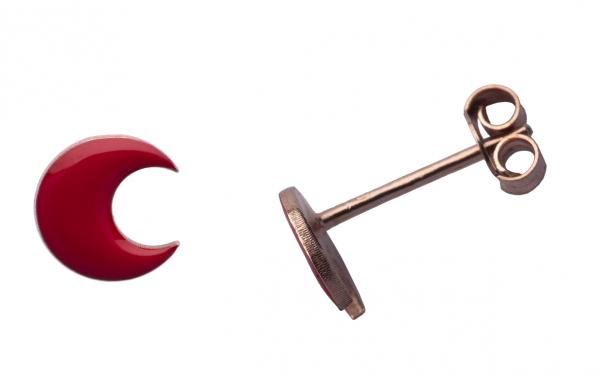 Orecchini Prega&Ama in argento925 luna smaltata rossa cod.63121 ROSE'