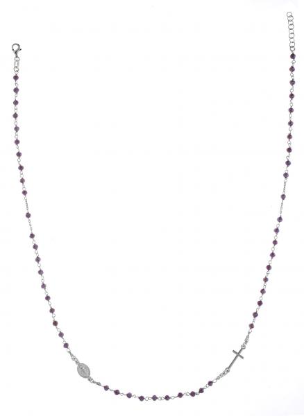 Girocollo Prega&Ama in argento925 con pietre lilla - cod.61138