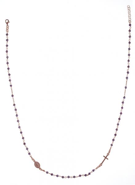 Girocollo Prega&Ama in argento925 con pietre lilla - cod.61142