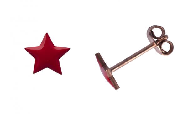 Orecchini Prega&Ama in argento925 stella smaltata rossa cod.63117 ROSE'