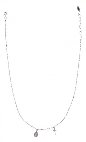 Girocollo Prega&Ama in argento925 con croce e Madonnina- cod.61056