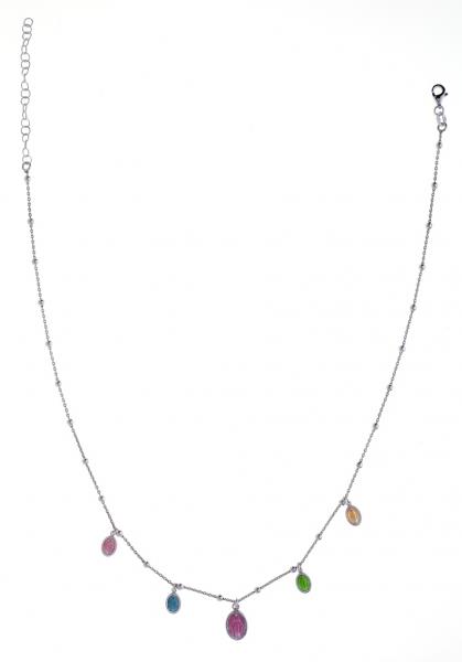 Girocollo Prega&Ama in argento925 con Madonnine colorate  - cod.61059