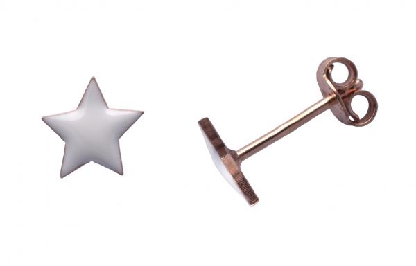 Orecchini Prega&Ama in argento925 stella smaltata bianca cod. 63115 ROSE'