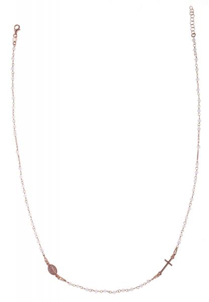 Girocollo rosario Prega&Ama in argento925 con pietre bianche